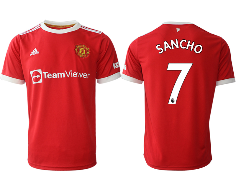 Men 2021-2022 Club Manchester United home red aaa version #7 Adidas Soccer Jersey1